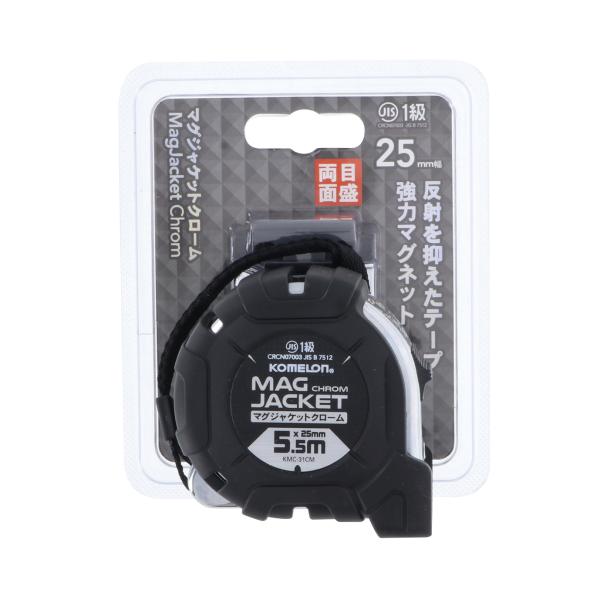 【用途】●一人でも楽に測定できる強力マグ爪と両面印刷 ●JIS1級【特長】●反射を抑えた読みやすいテープ ●ベルトホルダー付 ●マグ爪 ●両面印刷【仕様・サイズ・材質】●25mm-5.5M【型番】KMC31CML2555【商品コード】T80...