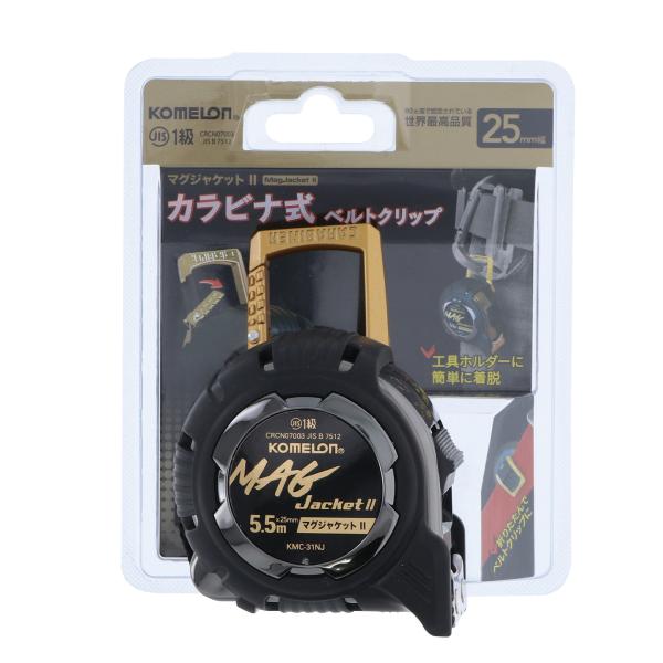【用途】●工具ホルダーに簡単に脱着できるカラビナ式ベルトクリップ付 ●JIS1級【特長】●反射を抑えた読みやすいテープ ●マグ爪 ●両面印刷【仕様・サイズ・材質】●25mm-5.5M【型番】KMC31NJB2555【商品コード】T80904...