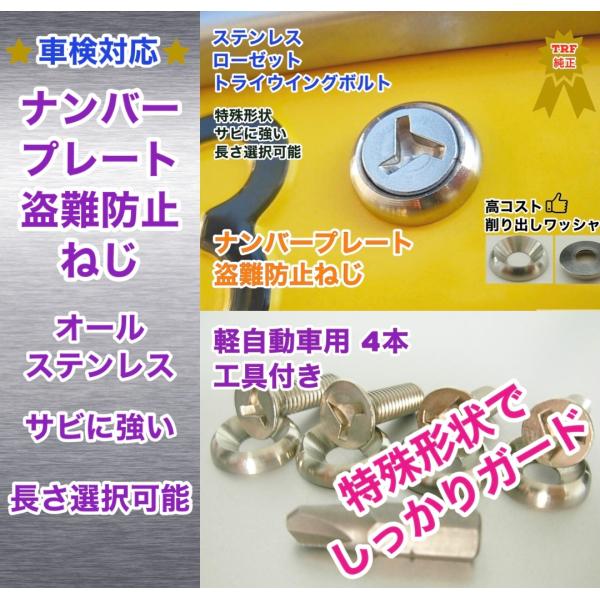 盗難防止ネジ 工具付 4本セット ナンバープレートねじ 盗難防止ネジ 工具付 4本セット ナンバープレートねじ