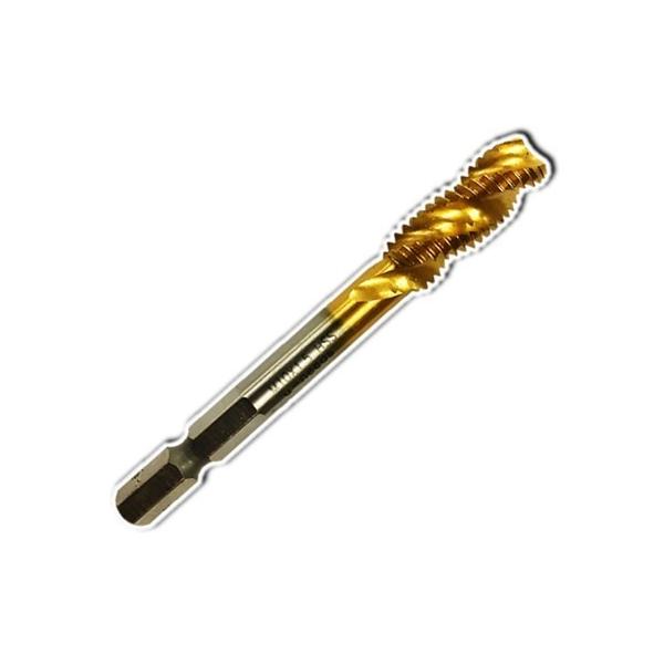 TIP　ＲＳＰ−８　下穴6.8mm　インパクト対応　六角軸スパイラルタップ　Ｍ８ｘ１.２５　SUS対応チタンコーティング　ステンレス・鉄・アルミなどにも使える
