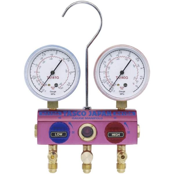再再値下げ！TASCO　TA122Gゲージマニホールドケース付き　モンキーおまけ TA122G-1 TASCO R410A/R32用 ゲージマニホールドキット 92cmホース3