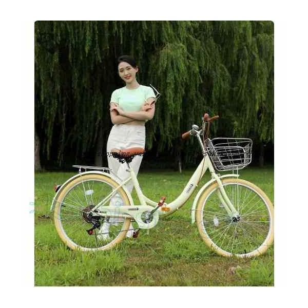 シティサイクル 自転車22 24 インチシングルスピード6段変速ギア