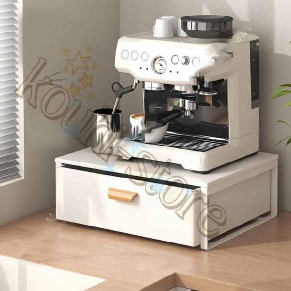 家電下引き出し スライドテーブル レンジ下収納 レンジ台 カウンター上 キッチン収納 白 ホワイト コーヒーメーカー トースタータック トースター台 レンジ下