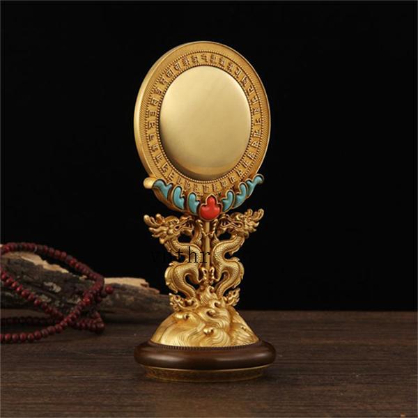 極美品☆準提鏡 純銅 密宗法器 密教 法具 準提佛母宝鏡 : 幸福堂