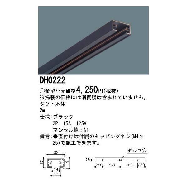 法人様限定】パナソニック ダクト本体 2m 黒 DH0222 : 煌煌ネット