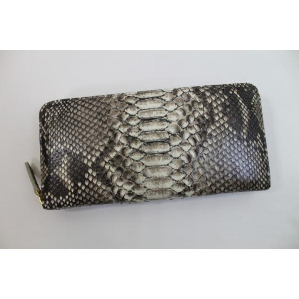 パイソン 財布 長財布 本革 メンズ レディース 蛇革 ヘビ革 ラウンド