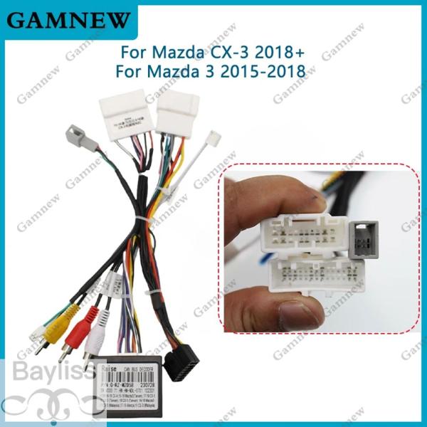 【並行輸入品】 Canbus付きカーオーディオヘッドユニット 16ピン配線ハーネスケーブル マツダCX-3-18 2018 CX-5