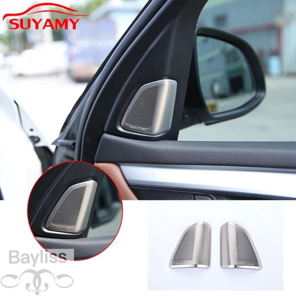 【並行輸入品】 カーピラオーディオスピーカーフレーム ステンレス bmw x5 f15 2014-2019用トリムカバー カーアクセサリー