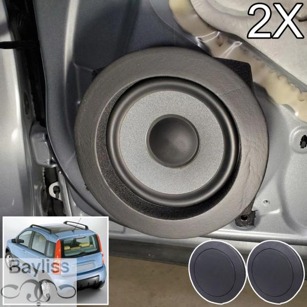 【並行輸入品】2xスピーカーリング低音ドアトリムサウンドオーディオ絶縁6.5 フィアットパンダ 169 Mk3 2004 2005 2006 2007 2008