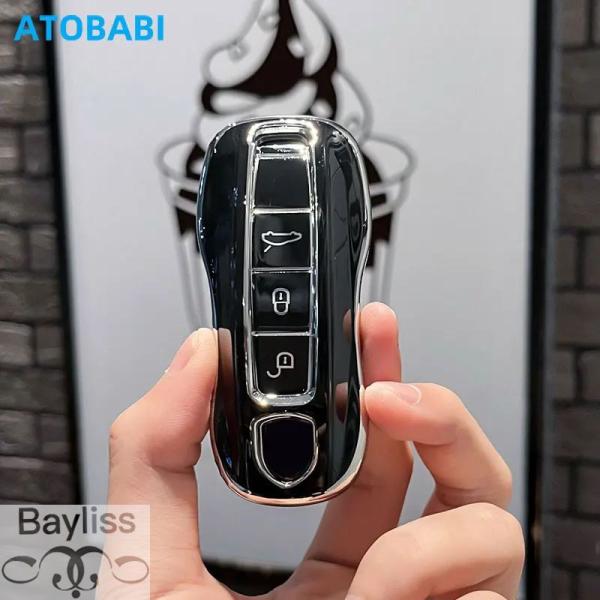 【並行輸入品】ポルシェパナメーラ用TPUカーキーケース リモートフォブカバー キーホルダー カイエンクーペ カレラ テイカン マカン カーアクセサリー 971 