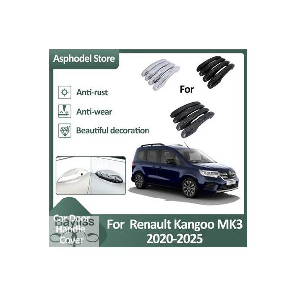 ドアハンドルカバートリム ルノー カングー 3 MK3 2020 2021 2022 2023 2024 2025 車外装 光沢アクセサリー ステッカー
