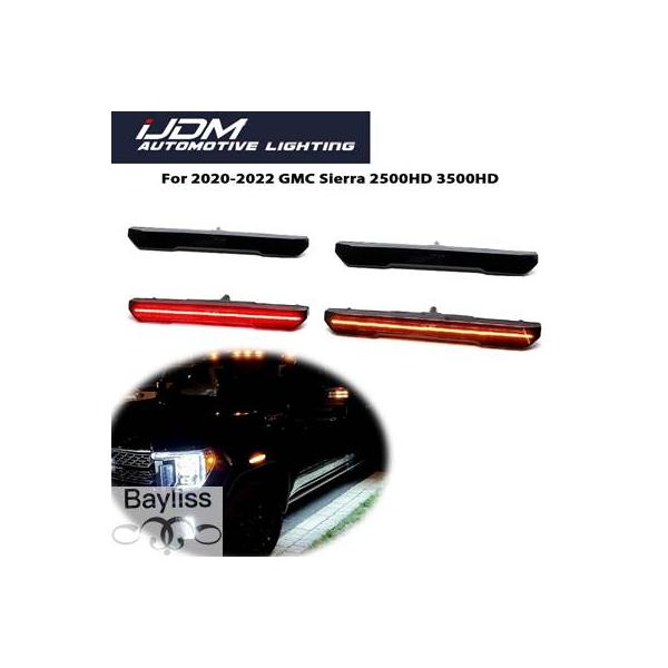 【並行輸入品】 For GMC Sierra 2500HD 3500HD 2020 2021 2022 Car LED Front / Rear Bumper Side Marker Turn Signal Lights Parking/Driving Lights