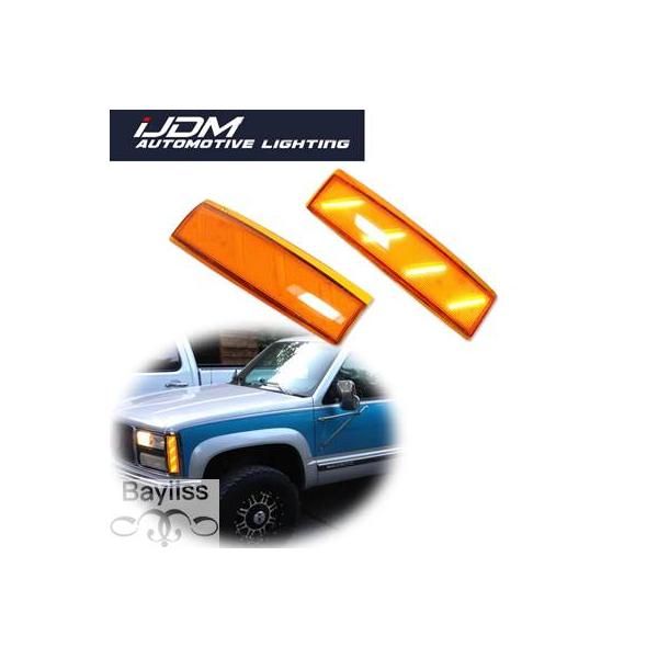 【並行輸入品】 GMC C1500 C2500 C3500 K1500 K2500 K3500 1988-1993 / ユーコン車 LED フロントバンパーサイドマーカーウィンカーライトパーキングライト