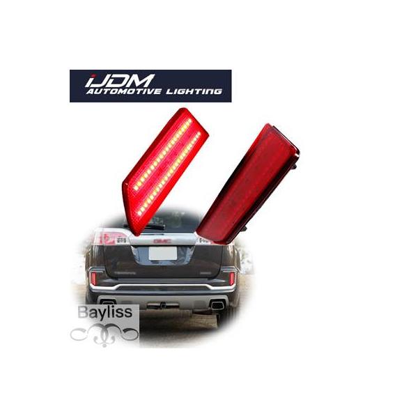 【並行輸入品】 GMC モールド 2016 2017 赤色 LED リアバンパーリフレクターライト機能テール/ブレーキライトストップライトリアフォグライト 12V