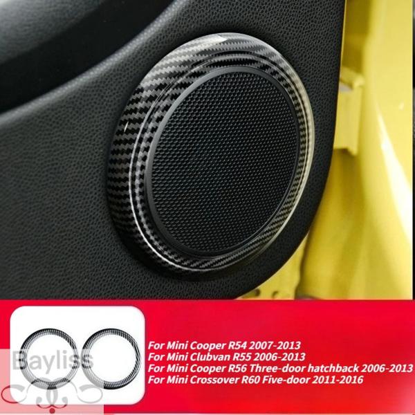並行輸入品 ミニクーパー R54 R56 クラブマン R55 クロスオーバー R60 カーボン カースピーカー ドアホーンリングトリム デコレ