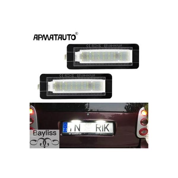 【並行輸入品】 ベンツ用ライセンスプレートライト スキャナーズスマートfor2クーペ/コンバーチブル2007-2015 451 2004-2007 450用エラーしセット 2個
