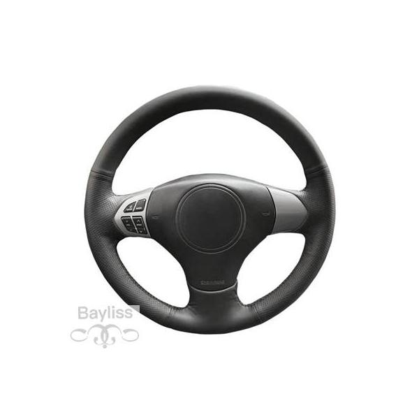 【並行輸入品】 ノンスリップ黒マイクロファイバー革編組ステアリングホイールカバースズキエスクード2007-2013カーアクセサリー