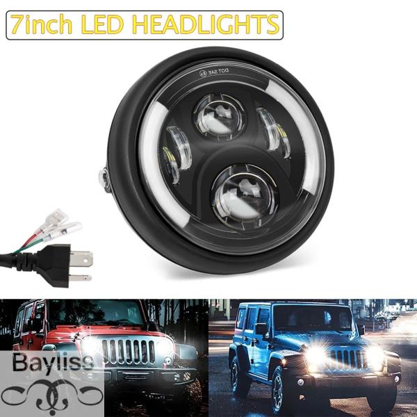並行輸入品 車用 7インチ  LED ヘッドライト ハイ/ロー H4 ハロ アングル アイ BMW Jp JK 4x4 スズキ サムライ ラングラー オフロード