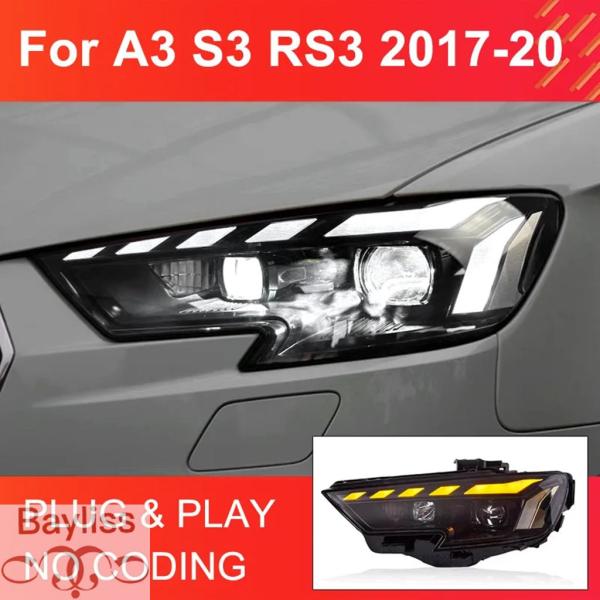 並行輸入品 アウディ A3 S3 8V 2017-2020 セダン スポーツバック用  LED ヘッドライトアセンブリ 1 ペア LED DRL ダイナミック 