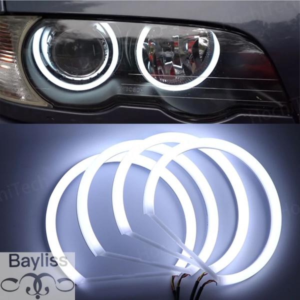並行輸入品 ホワイト LEDヘッドライト エンジェル デーモンアイキット BMW 3シリーズ E46 セダン ツーリング ワゴン クーペ コンパクト 1998-