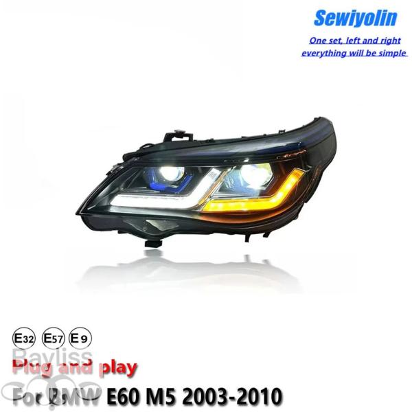 並行輸入品 Sewiyolin製 LEDヘッドライト（BMW E60 M5 2003-2010用デイタイムランニングライトプロジェクター式フロントヘッドランプブ
