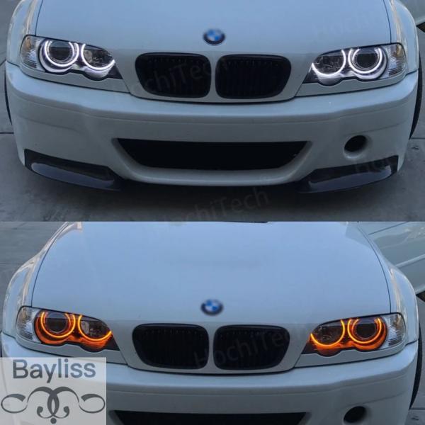 並行輸入品 BMW 3シリーズ E46 セダン ツーリング ワゴン クーペ コンパクト 1998-2005用 ホワイト LEDヘッドライト エンジェル デーモン