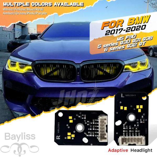 並行輸入品 BMW 5シリーズ M5 F90 G30 G31 G38 G32 2017-2020用イエローアンバー LEDエンジェルアイDRLボードセットアダプ