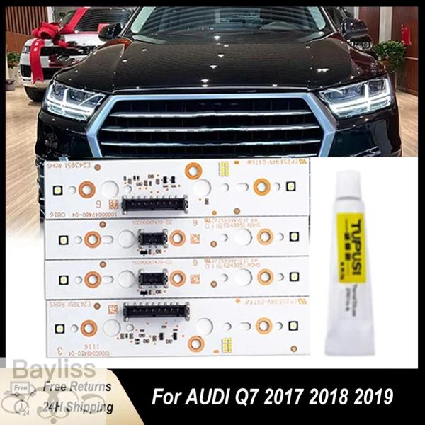 並行輸入品 アウディ Q7 2017 2018 2019用  LEDヘッドライト DRLボード リペア デイタイムランニングライト ホワイトエンジェルアイ  ウ