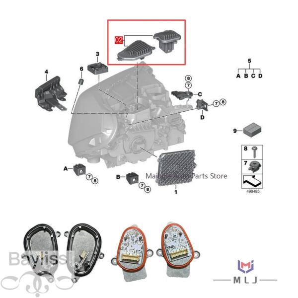 並行輸入品 63119477821 63119477822 BMW X1 F48 F49 LCI 2020 2021用ヘッドライト LED DRLモジュールカー