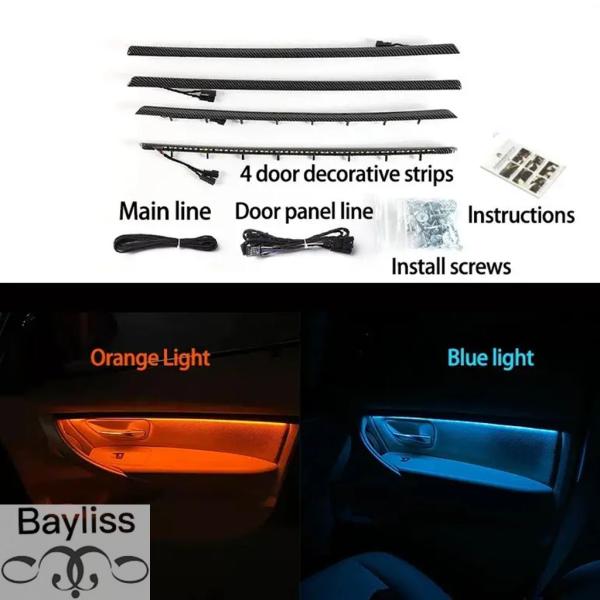 並行輸入品 BMW 3シリーズ F30 F31用   LED 2色（青とオレンジ車内4ドアアンビエントライト