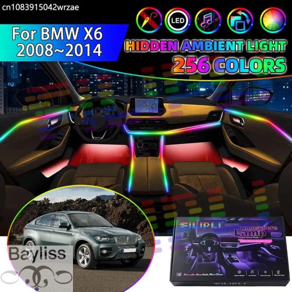 並行輸入品 BMW X6 2008〜2014 E71 MK1 2009 2010用 RGB 車内アンビエントライト ストリップ ブリージングライティングキット 