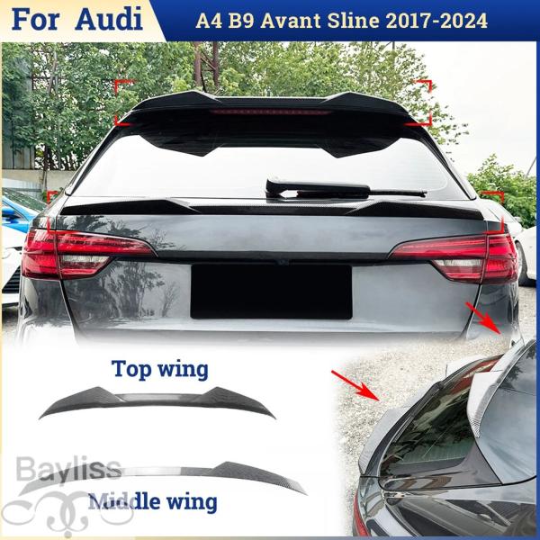 並行輸入品 アウディ A4 B9 アバント Sライン 2017-2024 用リアトランクスポイラー テールフィン  リアウィンドウ ルーフスポイラーウィング カ