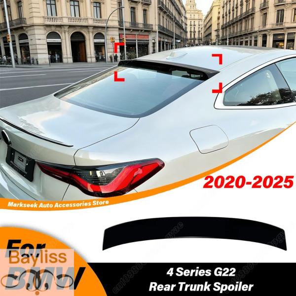並行輸入品 BMW 4シリーズ G22 クーペ  2020 - 2025用 リアルーフスポイラーリップ トップウィンドウ固定ウィングスプリッター カーアクセサリ