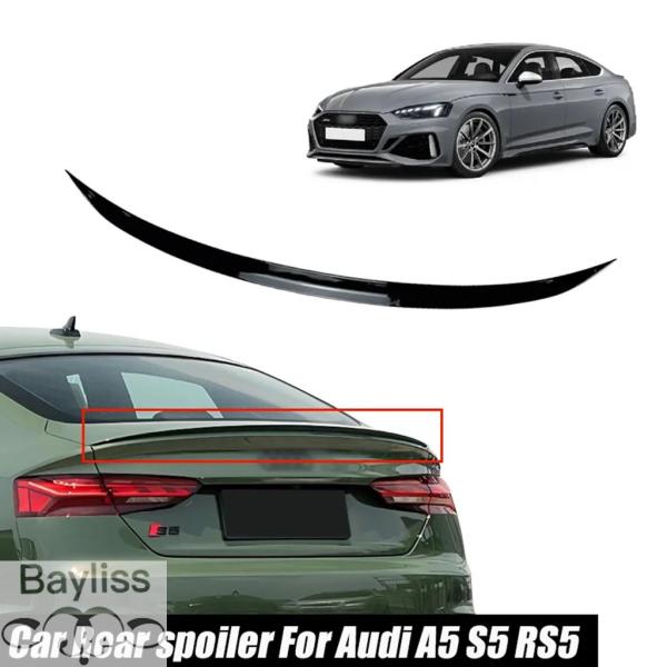 並行輸入品 アウディアクセサリー A5 S5 RS5 A3 A4 A6 セダン Sライン 車用リアウイング トランク テールスポイラーリップ ラバー ブラック 