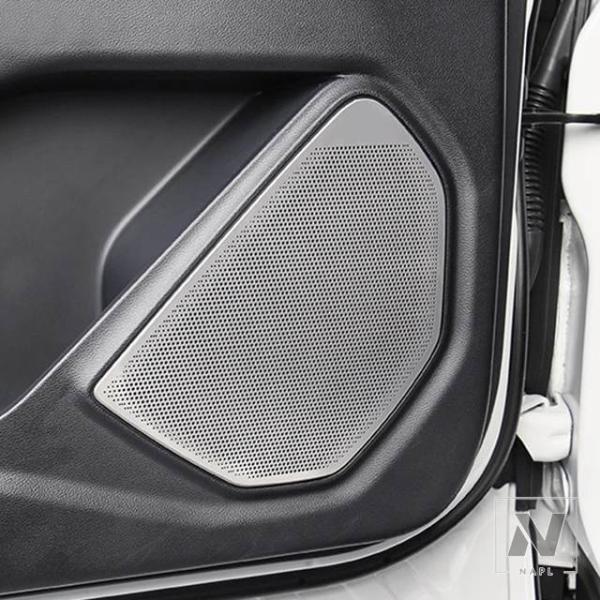 【並行輸入品】フォード エクスプローラー2020-2023カードアオーディオスピーカーカバースピーカーパッドトリムフレームステッカーステンレススチールインテ