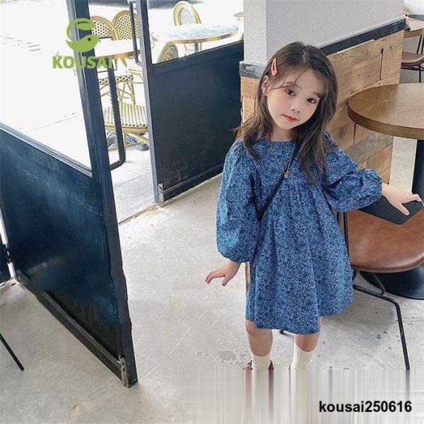 【素材】生地：コットン/ポリエステル【カラー】ブルー韓国子供服 セットアップ キッズ スウエット トップス ボトムス 女児 ベビー服 ガールズ 姉妹 双子 誕生日 プレゼント  ナチュラル ゆったり シンプル お祝い お出かけ お呼ばれ お...