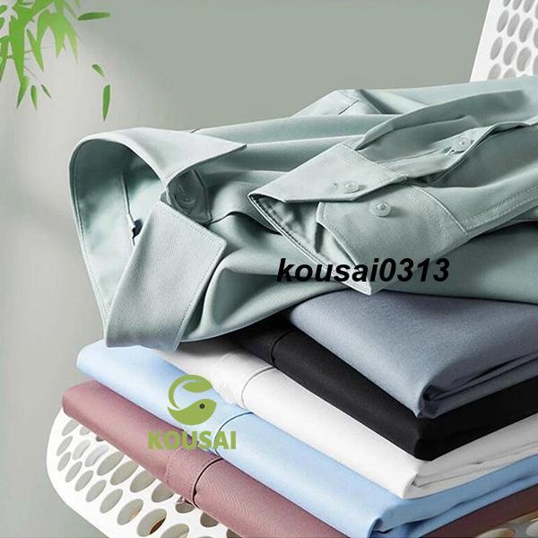 ワイシャツ メンズ 長袖シャツ トップス Yシャツ カラーシャツ カジュアルシャツ ビジネス qcwwdun01【カラー】ホワイト、グレー、ブルー、ブラック、レッド、グリーン【サイズ】L、XL、2XL、3XL、4XL、5XL【素　材】ポリエ...