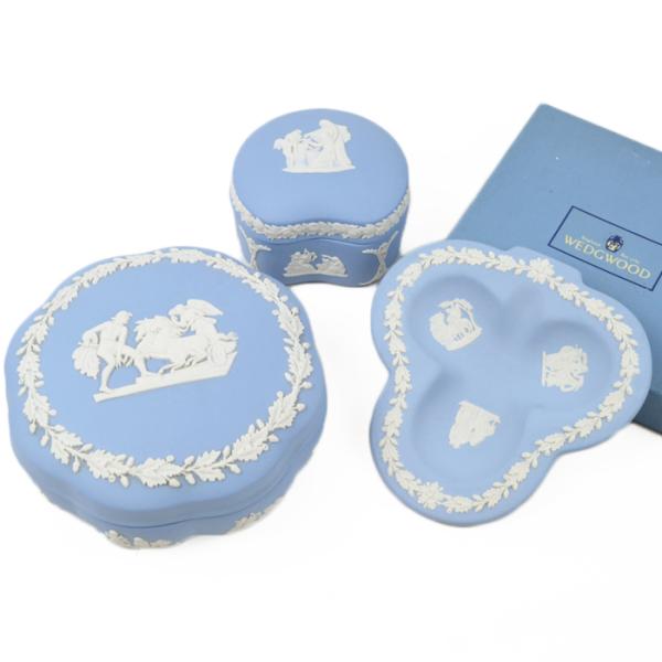 ウェッジウッド　ジャスパー　小物入れ　箱付き　トレイ　皿　美品 WEDGWOOD（ウェッジウッド） ジャスパー 陶器 トレイ ボックス 小物