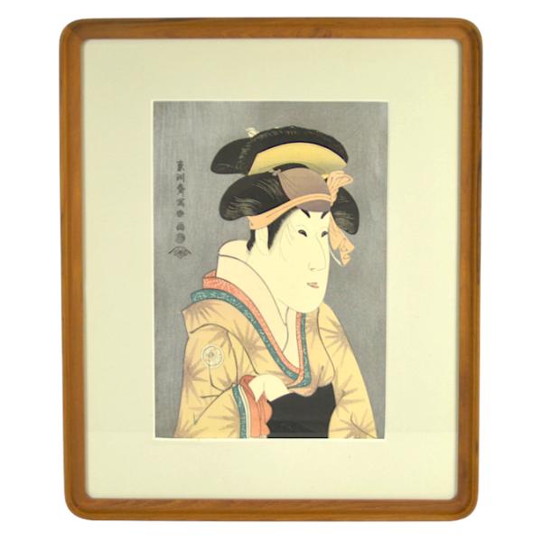 東洲斎写楽 三世瀬川菊之丞の田辺文蔵妻おしづ 木版画 絵画 人物画 日本人作家 インテリア