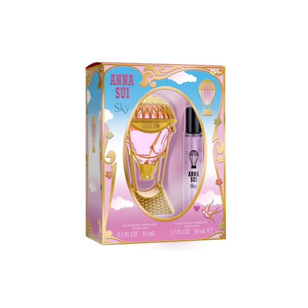 商品説明：お気に入りの香りをいつでも纏える便利な15mlサイズのオーデトワレが付いたトラベルデュオセットが登場。 特別仕様のパッケージはギフトとしても最適です。  【セット内容】 ・スカイ オードトワレ EDT SP 50ml ・スカイ オ...