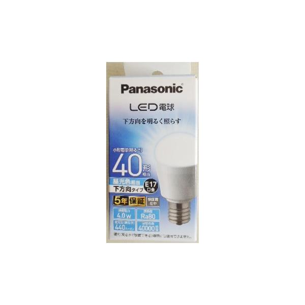 パナソニック　ＬＥＤ小型電球　下方向　４０Ｗ形　昼光色　ＬＤＡ４Ｄ−Ｈ−Ｅ１７ＥＳＷ２