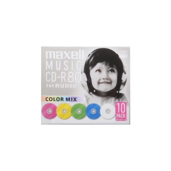 マクセル　製品番　ＣＤＲＡ８０ＭＩＸＳ１Ｐ１０Ｓ　音楽用ＣＤ−Ｒ　１０枚入り　カラーミックス