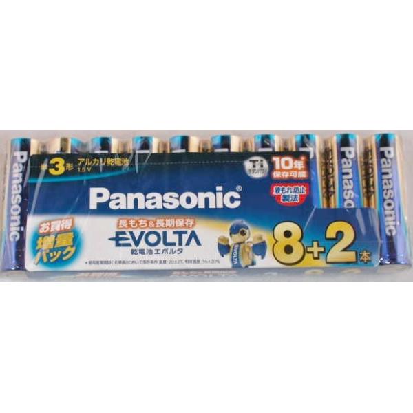 パナソニック アルカリ乾電池単3形 8本+2本パック(増量パック) Panasonic EVOLTA LR6EJSP/ 10S 返品種別A