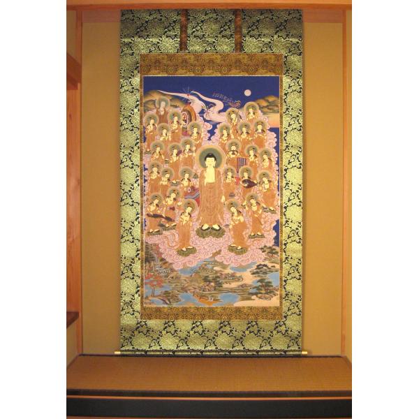 複製/作者不詳/阿弥陀三尊来迎図/天台宗/工芸品/掛軸☆宝船☆AI-496 複製/作者不詳/阿弥陀三尊来迎図/天台宗/工芸品/掛軸☆宝船☆AI-