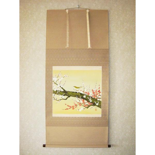 掛け軸 掛軸 梅に鶯 川島正行 (真作・新品) 尺八横 : 掛け軸の専門店