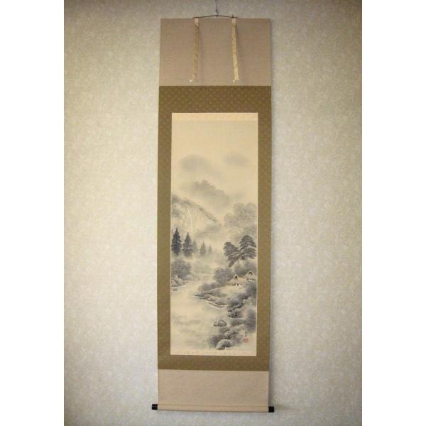 掛け軸 掛軸 水墨山水 川村和香 (真作・新品) : 掛け軸の専門 掛け軸 掛軸 水墨山水 川村和香 (真作・新品) : 掛け軸の専門