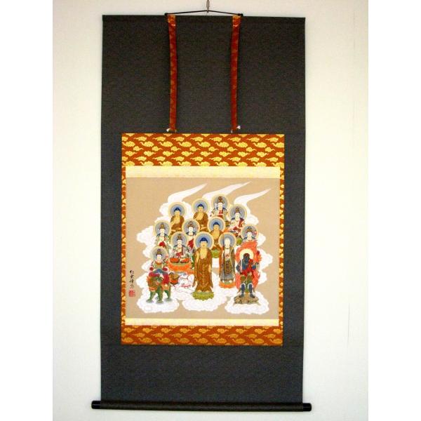 【真作】武藤紅雲/十三佛図/十三仏図/仏事掛/掛軸/名家伝来/AB-834 仏書・仏画の掛け軸 武藤紅雲作 真言十三佛