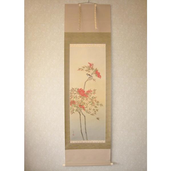 掛け軸 掛軸 南天に雀 石原章堂 (真作・新品) : 掛け軸の専門店