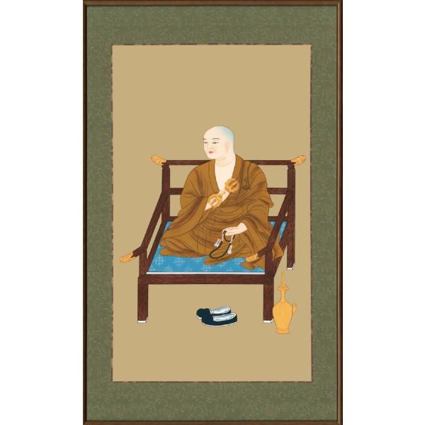 真言宗 八代祖師図 紙本掛軸 軸先なし 木版に彩色？ 仏画 傷みあり 真言宗 八代祖師図 紙本掛軸 軸先なし 木版に彩色？ 仏画 傷みあり