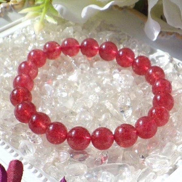 パワーストーン a級 モスコバイト ブレスレット 9mm ストロベリークォーツ 天然石 amoscovite9mm 開運風水ドットコム ヤフー店 通販 Yahoo ショッピング